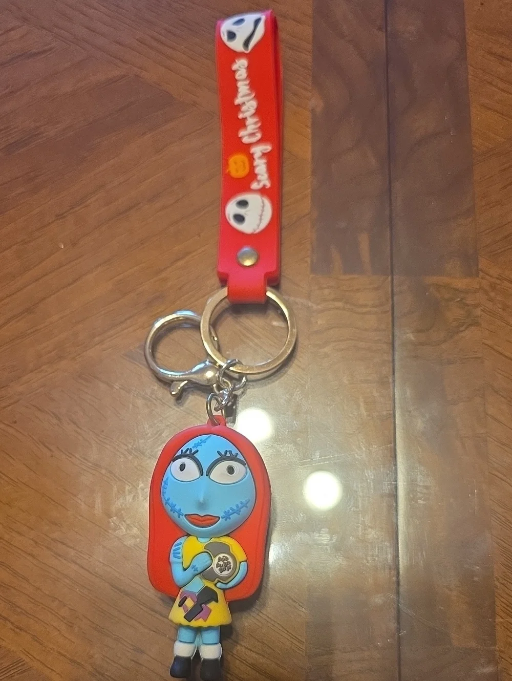 Disney Sally Rubber Character Keychain in Red and Blue